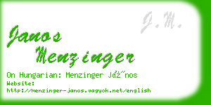 janos menzinger business card